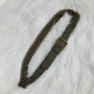 🍂Express Army Green Antique Gold Chainlink Belt